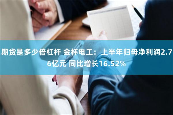 期货是多少倍杠杆 金杯电工：上半年归母净利润2.76亿元 同比增长16.52%